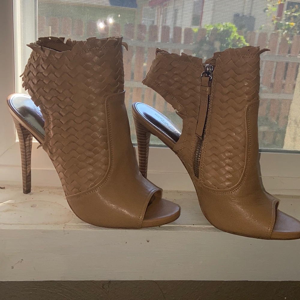 COACH woven leather heels